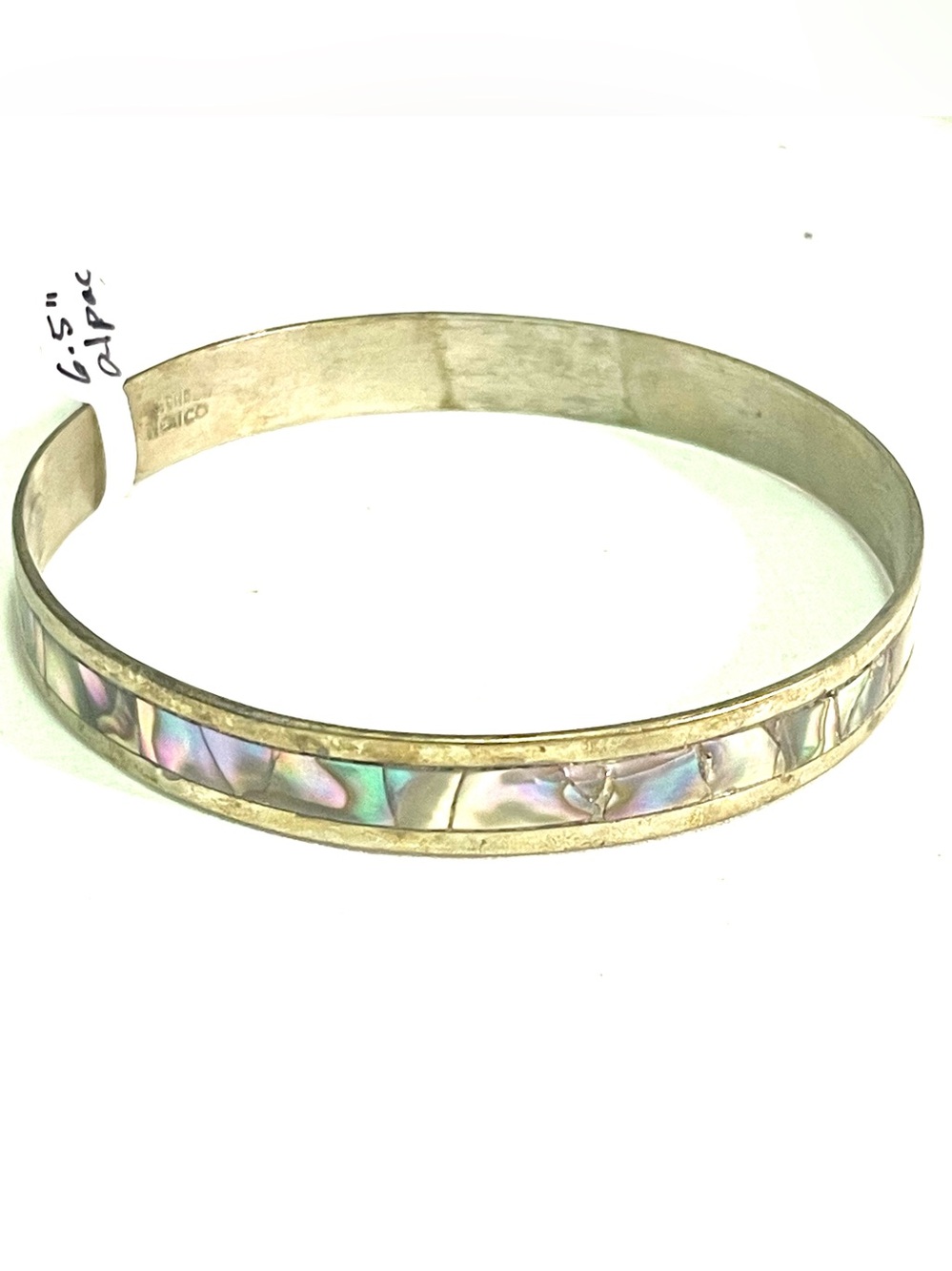 Southwestern Alpaca Abalone Bangle